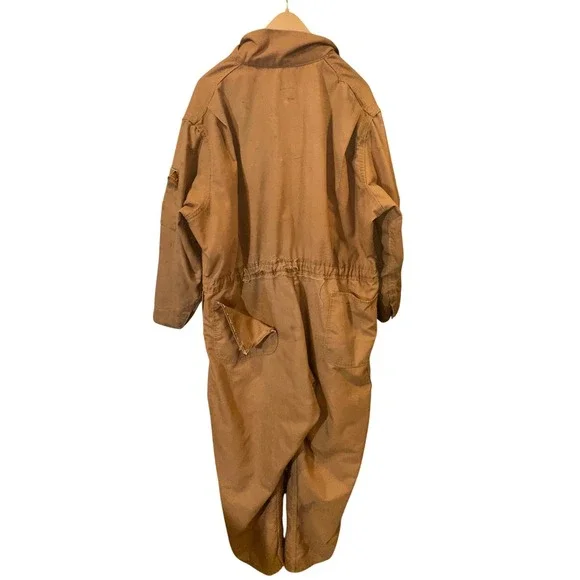 Vintage 60/70s Big Ben Wrangler Brown Duck Canvas Insulated Coverall Scovill  XL - Picture 3 of 11